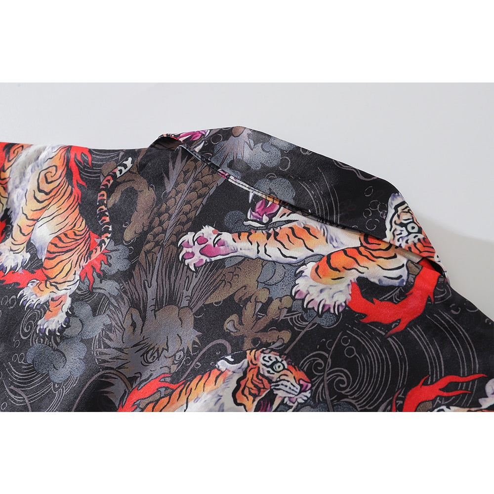 "Fury" Graphic Unisex Streetwear Women Men Y2K Button Up Shirt