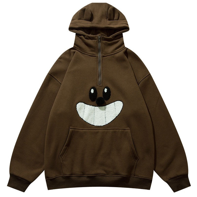 "Funny Face" Graphic Unisex Streetwear Women Men Y2K Hoodie