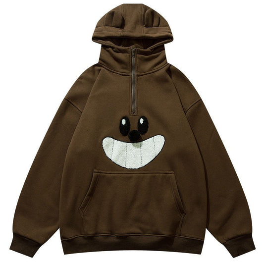 "Funny Face" Graphic Unisex Streetwear Women Men Y2K Hoodie
