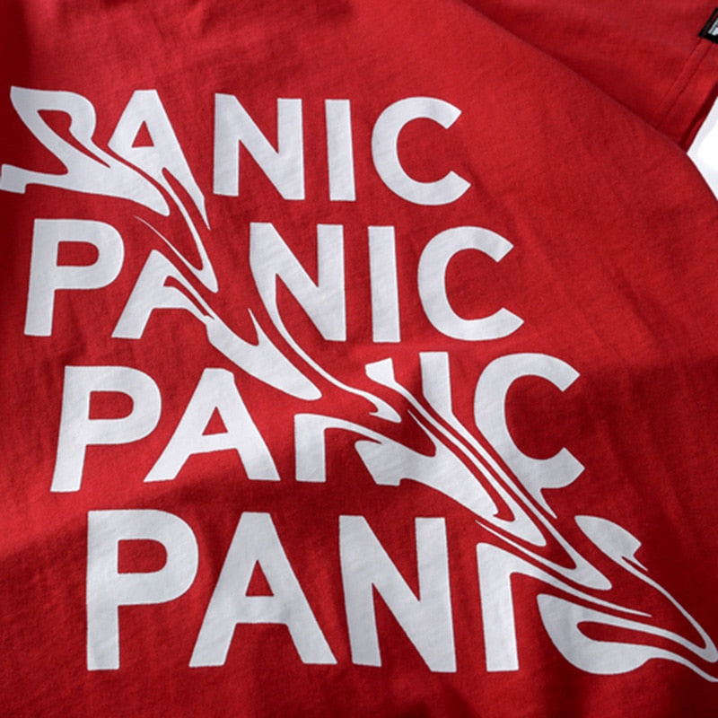 "Panic Now" Graphic Unisex Streetwear Vintage Women Men Y2K T-Shirt