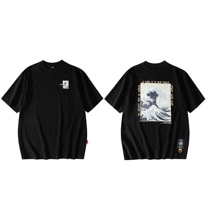 "Ocean Waves" Graphic Unisex Streetwear Vintage Women Men Y2K T-Shirt