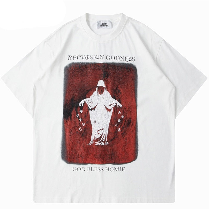 "Godless" Graphic Unisex Streetwear Women Men Y2K T-Shirt