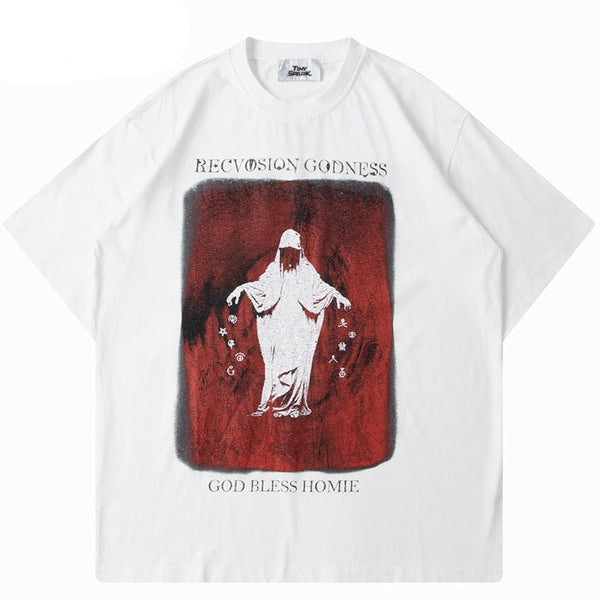 "Godless" Graphic Unisex Streetwear Women Men Y2K T-Shirt