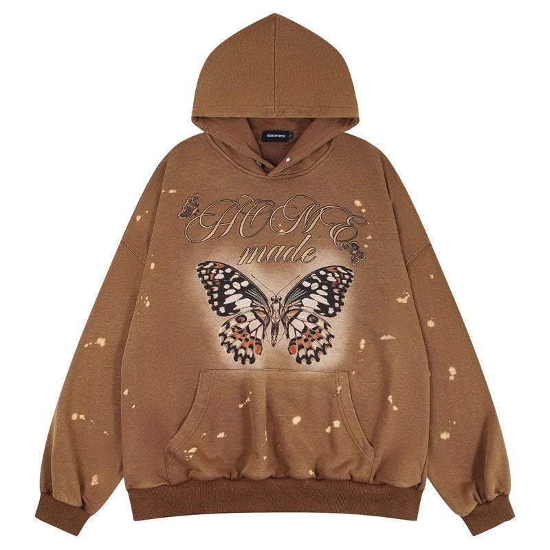 "Golden Butterfly" Graphic Unisex Streetwear Women Men Y2K Hoodie