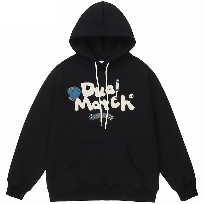 "Dual Match" Unisex Men Women Streetwear Graphic Hoodie
