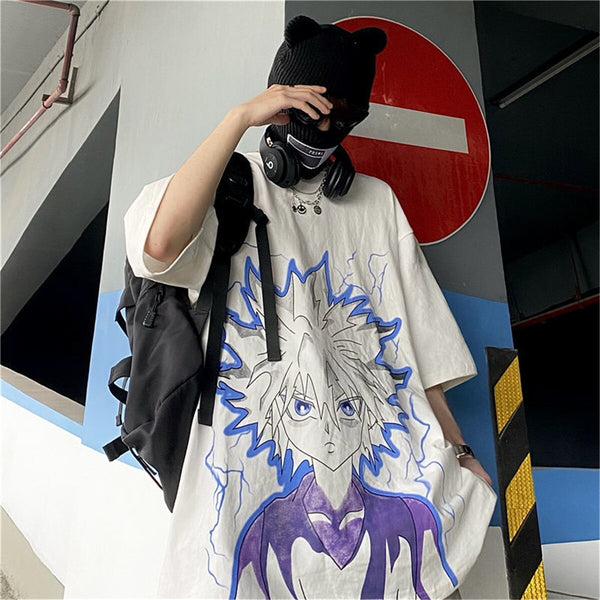 "Blue Hair" Unisex Men Women Streetwear Graphic T-Shirt