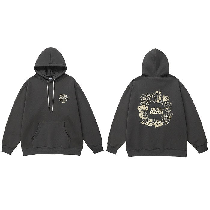 "Dual Match" Unisex Men Women Streetwear Graphic Hoodie