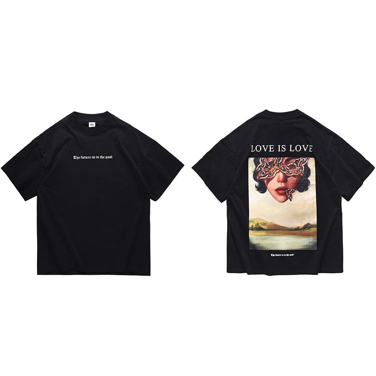 "Love Is All" Graphic Unisex Streetwear Vintage Women Men Y2K T-Shirt