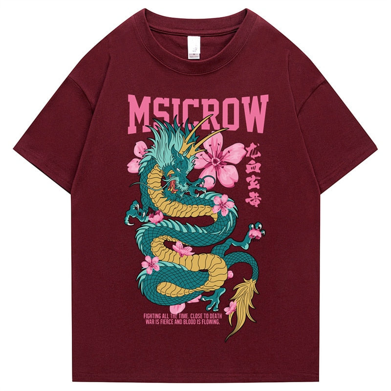 "Peace Dragon" Graphic Unisex Streetwear Vintage Women Men Y2K T-Shirt