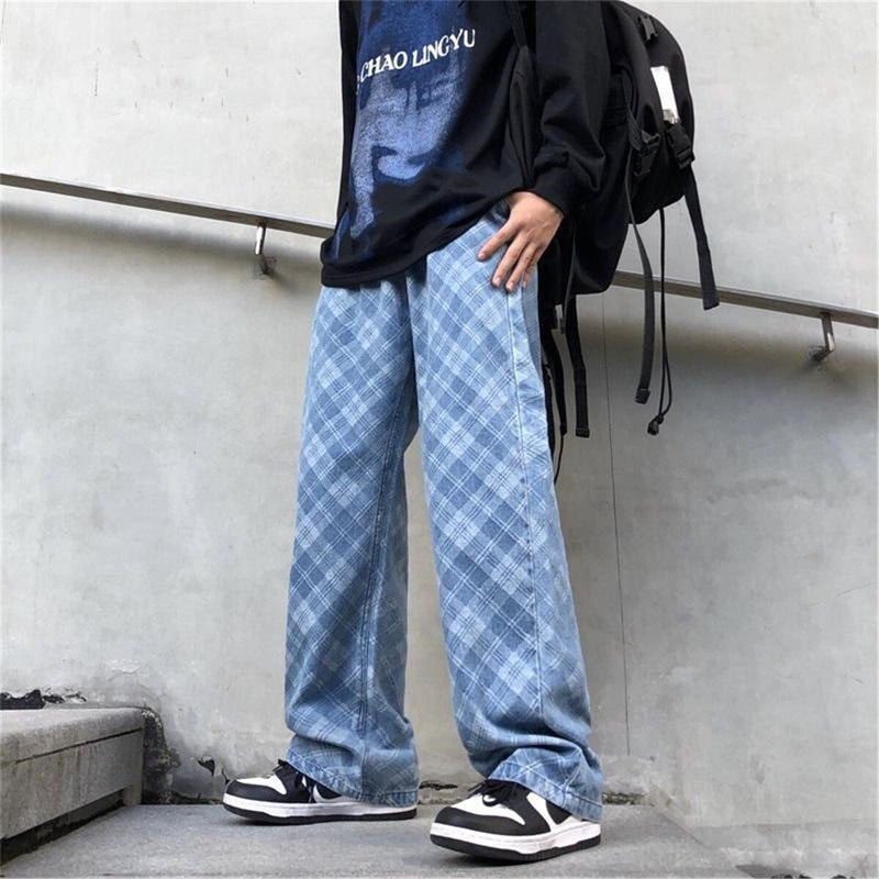 "Plaid"  Hip Hop Graphic Unisex Streetwear Women Men Y2K Pants