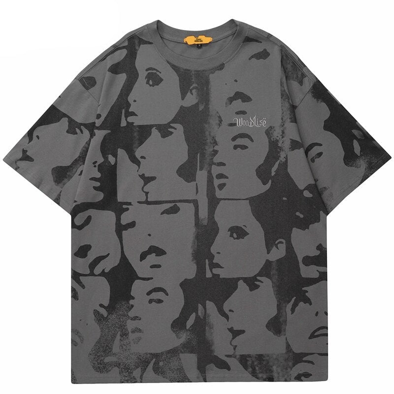 "Red Face" Graphic Unisex Streetwear Vintage Women Men Y2K T-Shirt