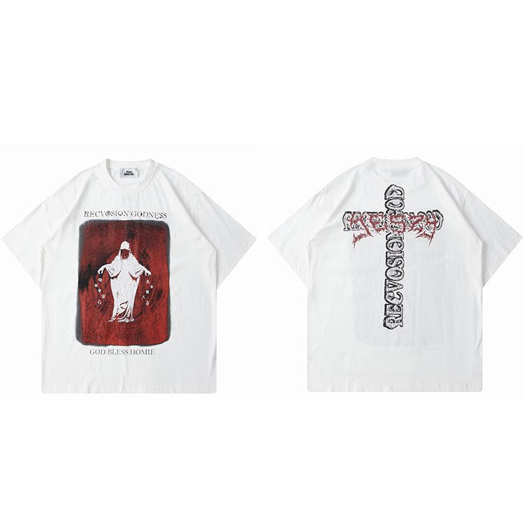 "Godless" Graphic Unisex Streetwear Women Men Y2K T-Shirt