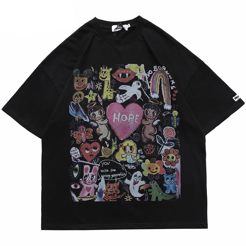 "No More Hope" Graphic Unisex Streetwear Vintage Women Men Y2K T-Shirt
