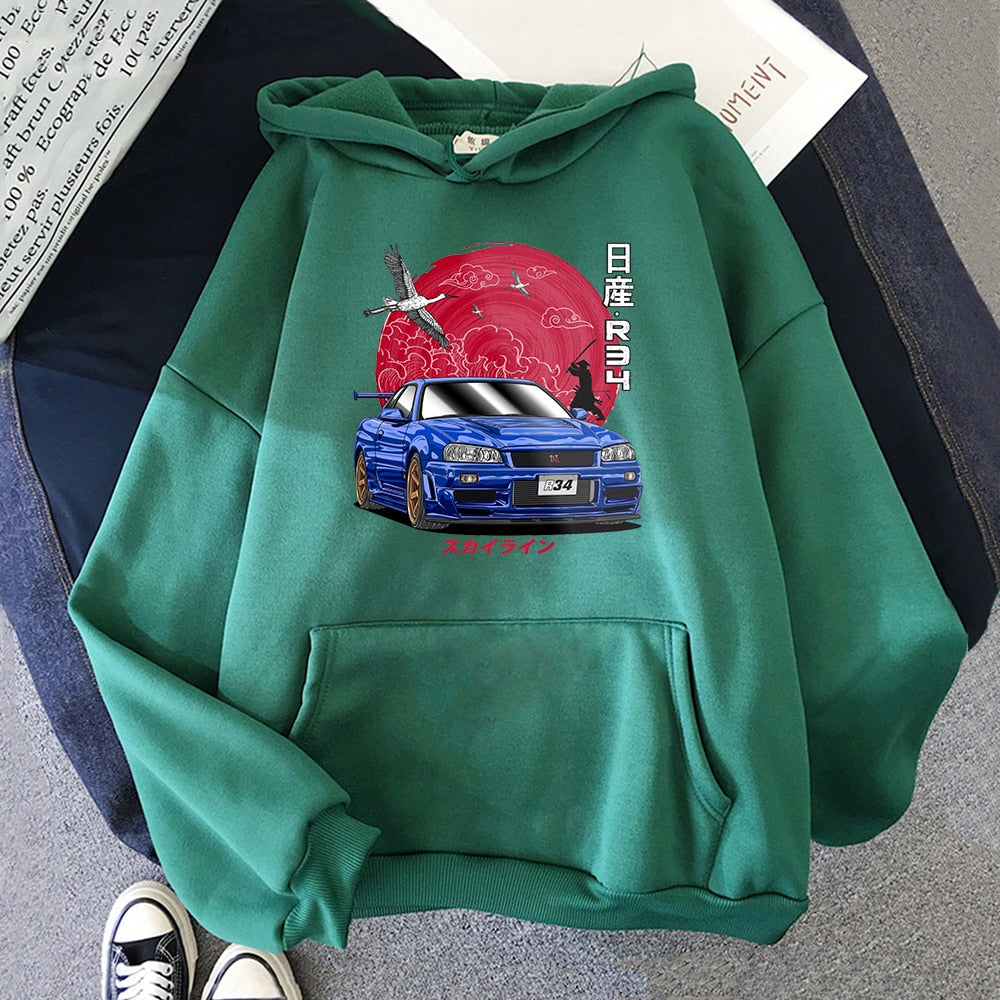"R34" Graphic Unisex Streetwear Vintage Women Men Y2K Hoodie
