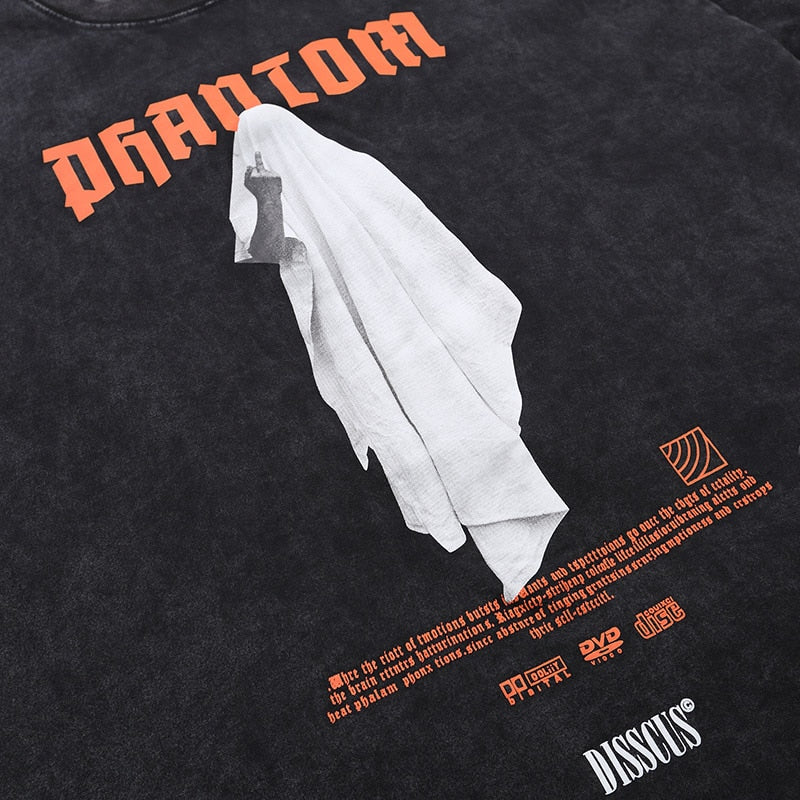"Phantom" Graphic Unisex Streetwear Vintage Women Men Y2K T-Shirt