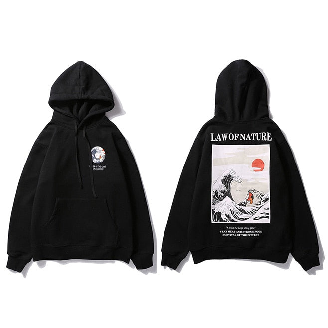 "Law Of Life" Graphic Unisex Streetwear Vintage Women Men Y2K Hoodie