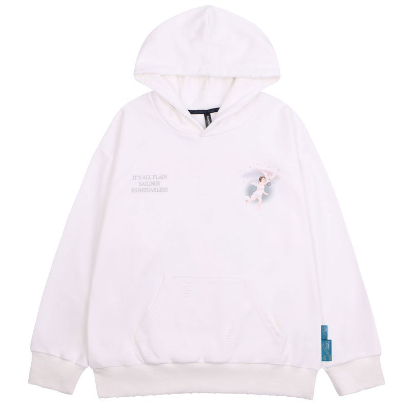 "Running Away" Graphic Unisex Streetwear Vintage Women Men Y2K Hoodie