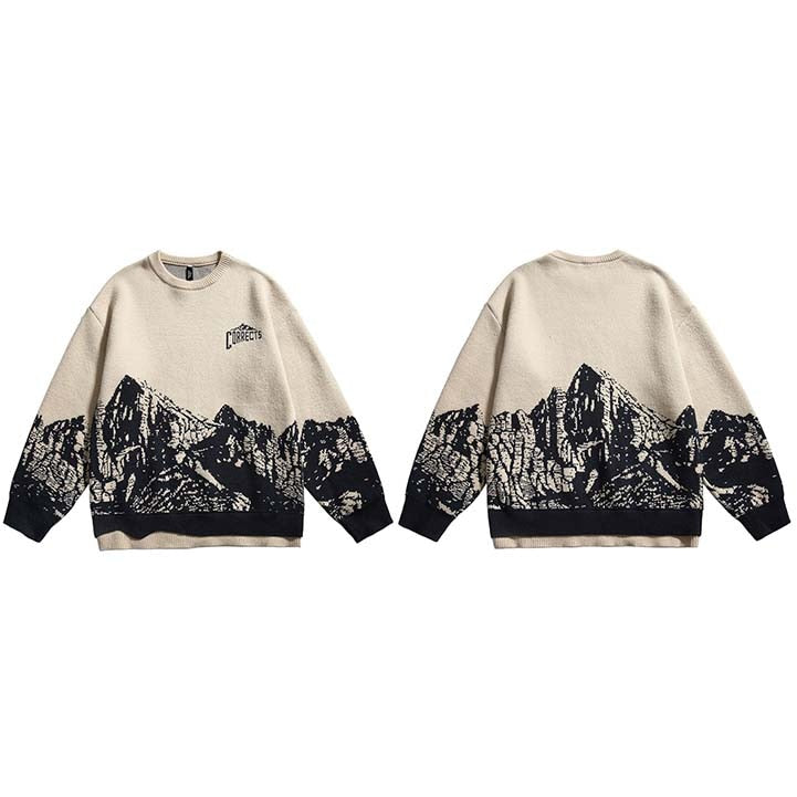"Town At Night" Graphic Unisex Streetwear Vintage Women Men Y2K Sweater