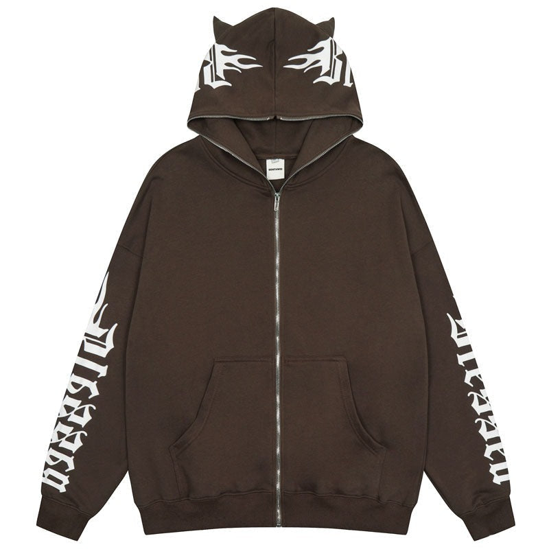 "The Horns" Graphic Unisex Streetwear Vintage Women Men Y2K Hoodie
