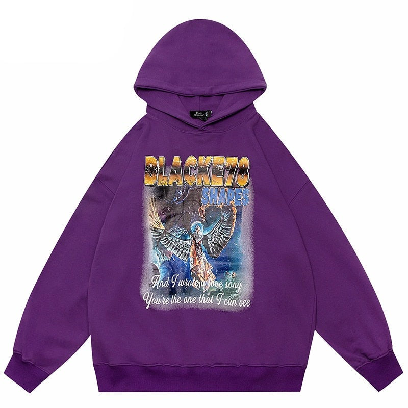 "Flying Shapes" Unisex Men Women Streetwear Graphic Hoodie