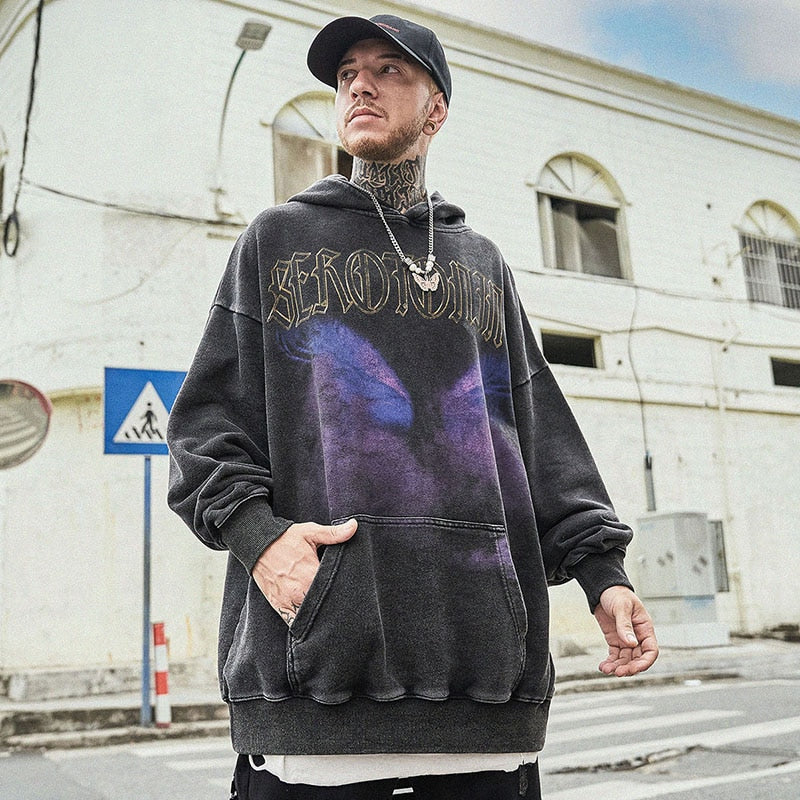 "Purple Bird" Graphic Unisex Streetwear Vintage Women Men Y2K Hoodie