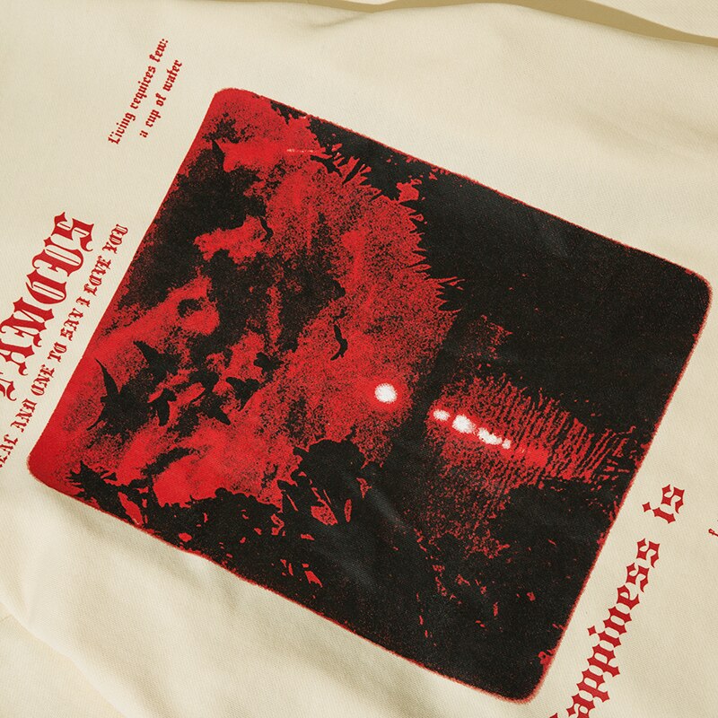 "Red Clouds" Graphic Unisex Streetwear Vintage Women Men Y2K Hoodie