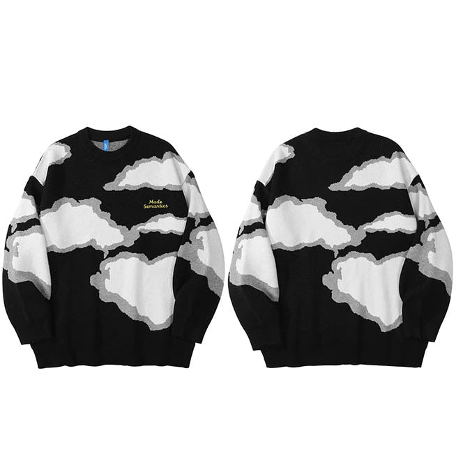 "Cloudy Days" Unisex Men Women Streetwear Graphic Sweater