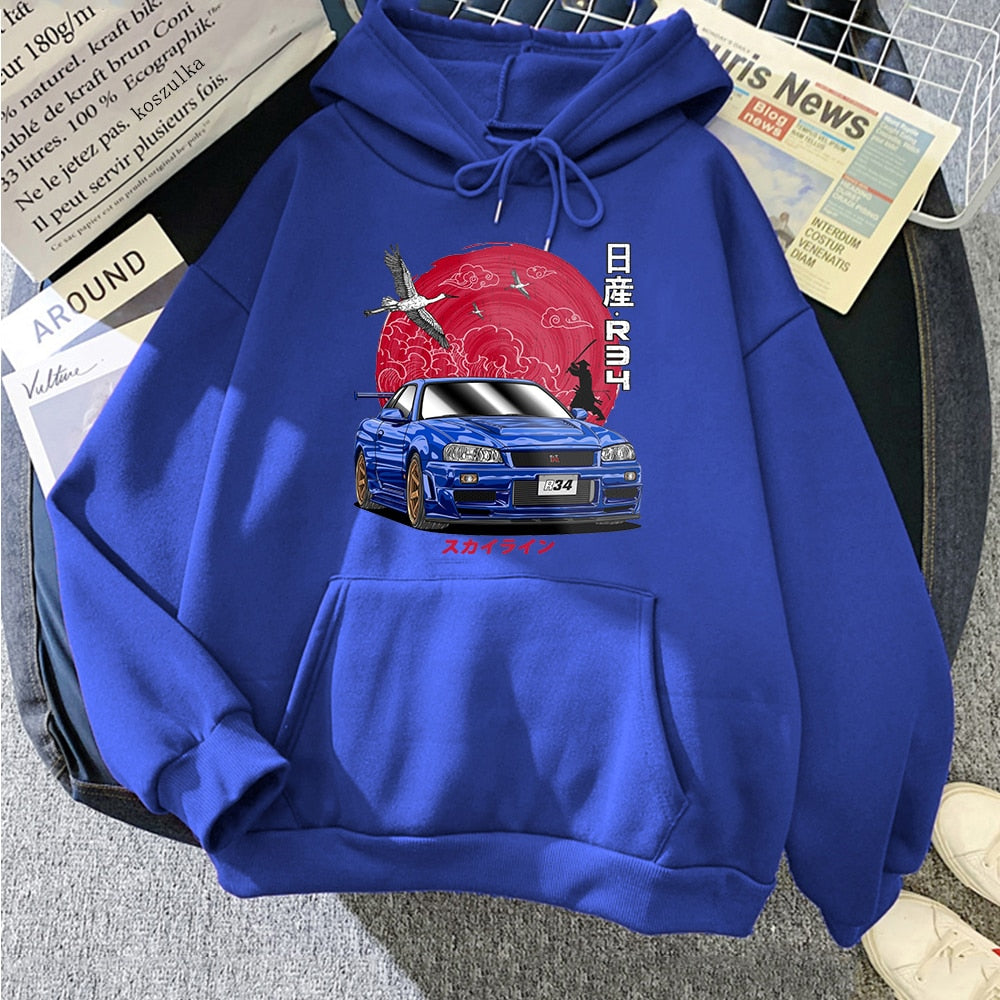 "R34" Graphic Unisex Streetwear Vintage Women Men Y2K Hoodie