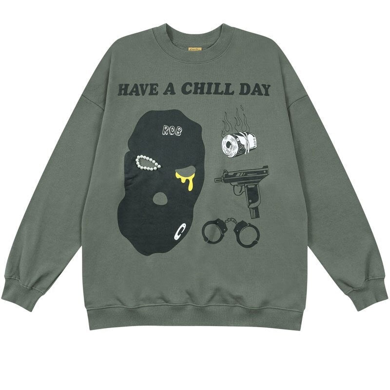 "Nice Day" Graphic Unisex Streetwear Vintage Women Men Y2K Sweatshirt