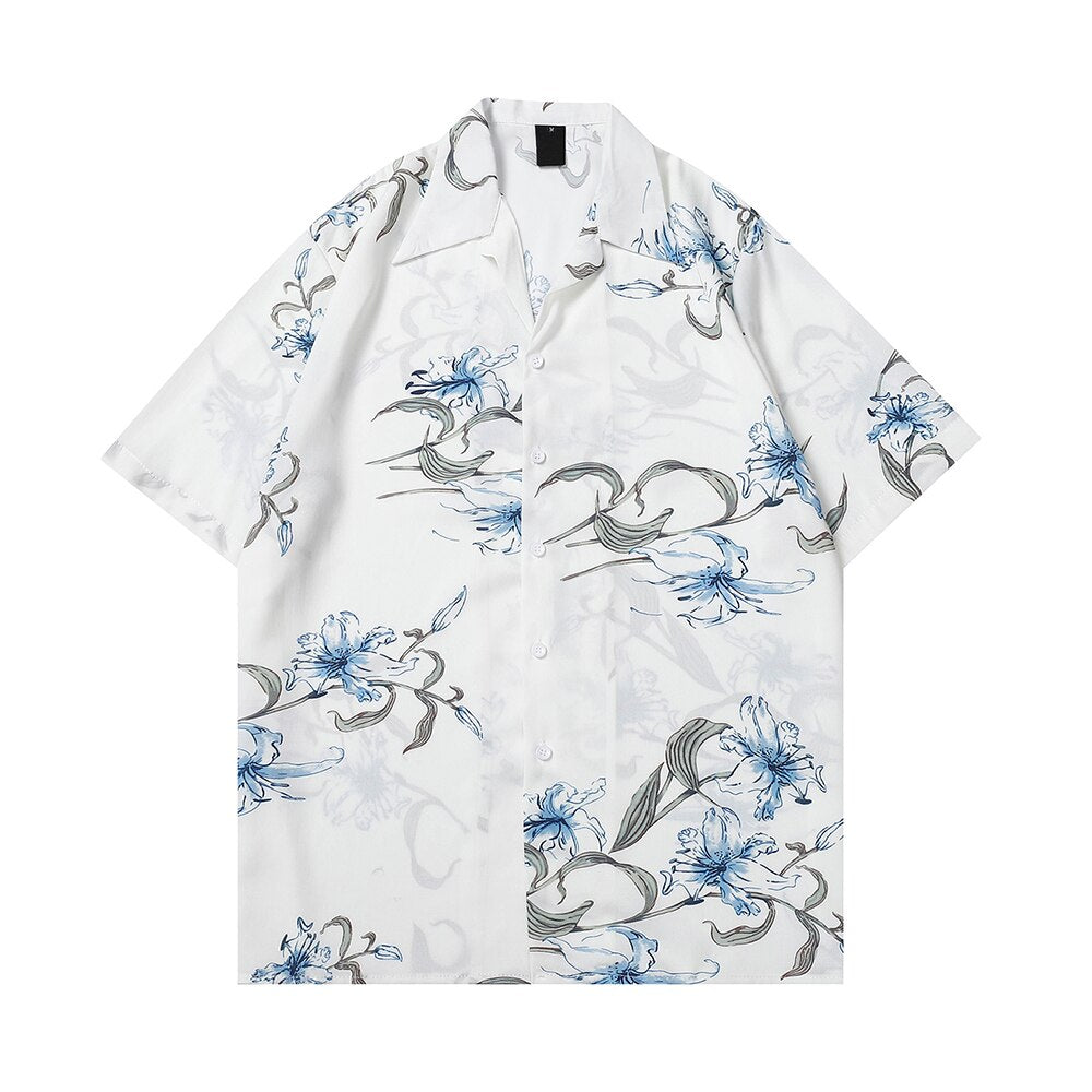 "Vibrancy" Graphic Unisex Streetwear Vintage Women Men Y2K Button Up Shirt