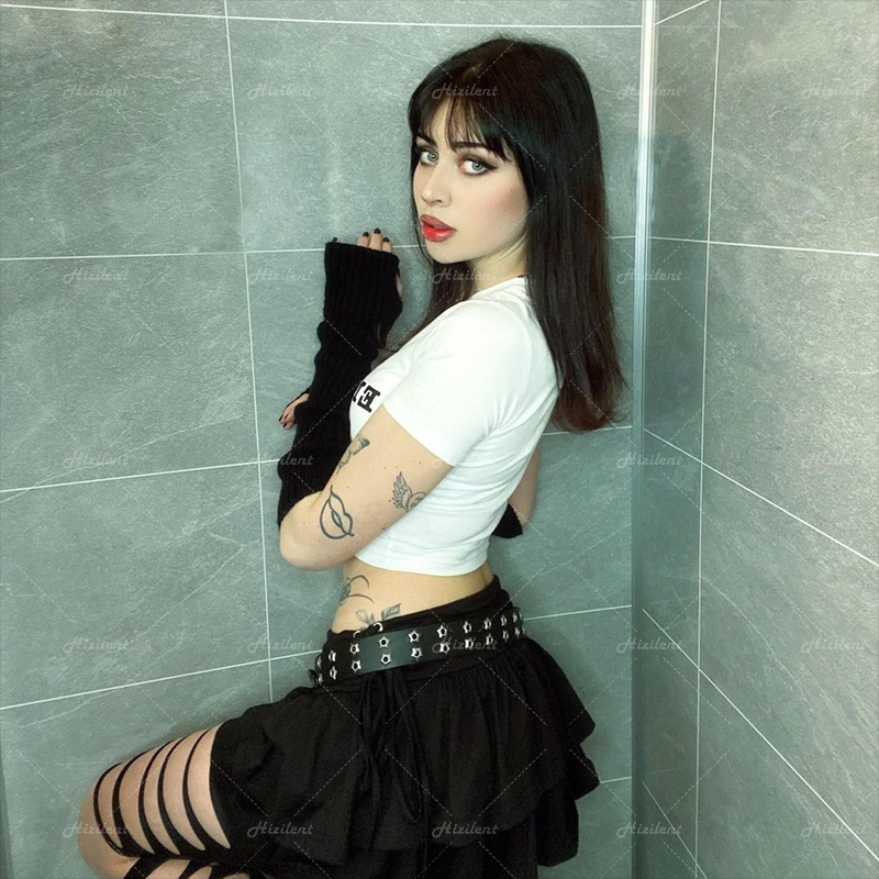 "Emo Girl" Gothic Summer Crop Top Streetwear T-Shirt