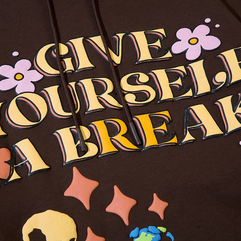 "Give Yourself Time" Graphic Unisex Streetwear Women Men Y2K Hoodie