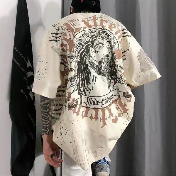 "Savior" Graphic Unisex Streetwear Vintage Women Men Y2K T-Shirt