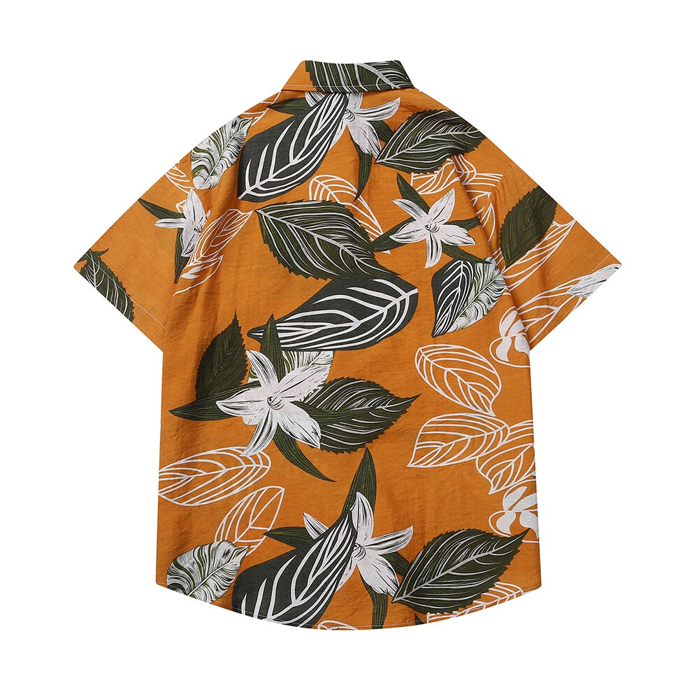 "Leaves Stuck" Graphic Unisex Streetwear Vintage Women Men Y2K Button Up Shirt