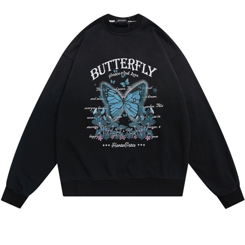 "Gradient Butterfly" Graphic Unisex Streetwear Women Men Y2K Sweatshirt