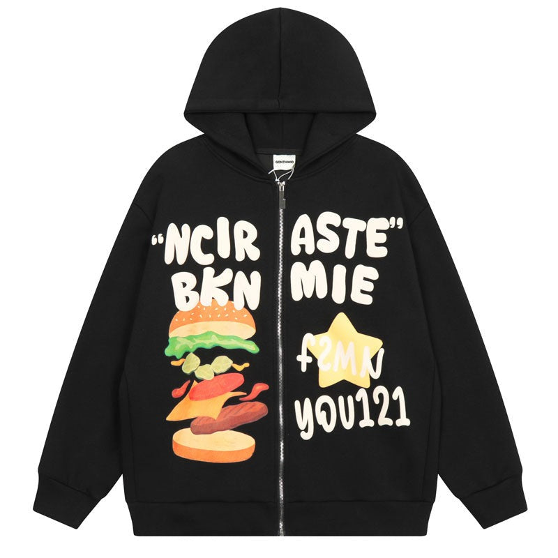 "Lunch Hour" Graphic Unisex Streetwear Vintage Women Men Y2K Hoodie