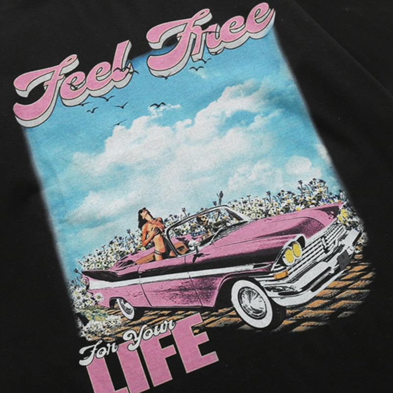 "Feel Freely" Unisex Men Women Streetwear Graphic T-Shirt