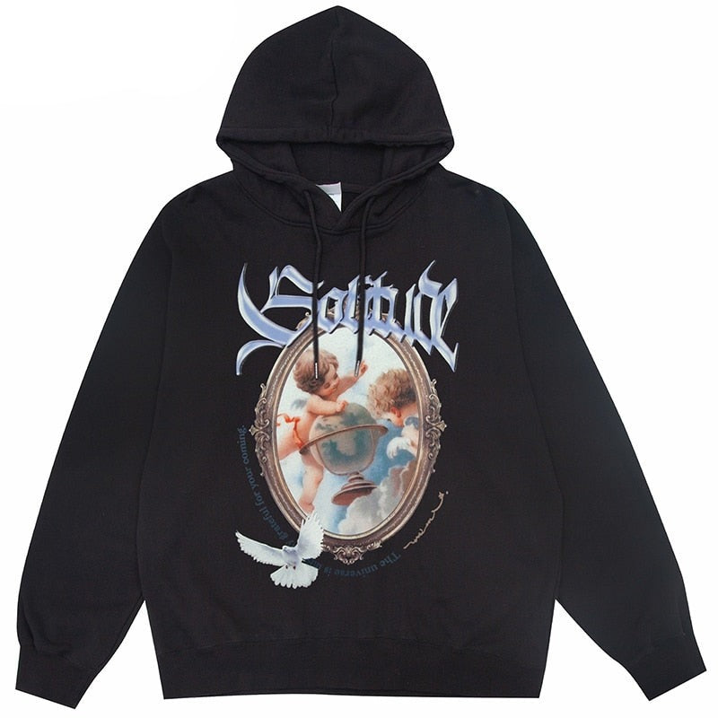 "Through The Glass" Graphic Unisex Streetwear Vintage Women Men Y2K Hoodie