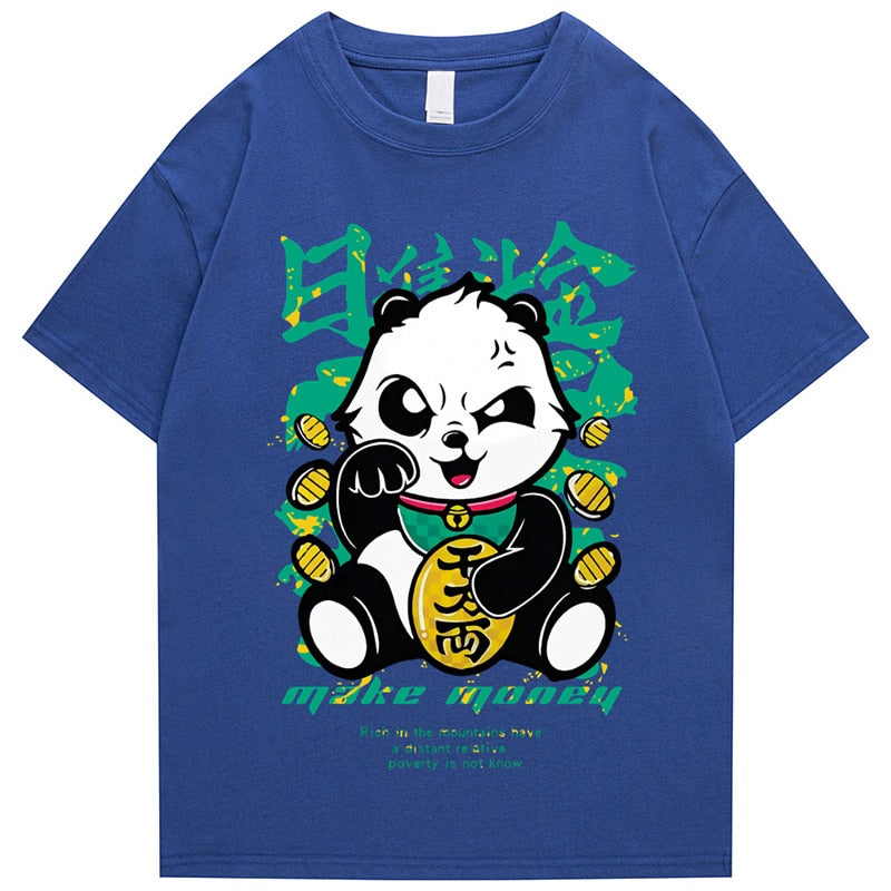 "Rich Panda” Graphic Unisex Streetwear Vintage Women Men Y2K T-Shirt