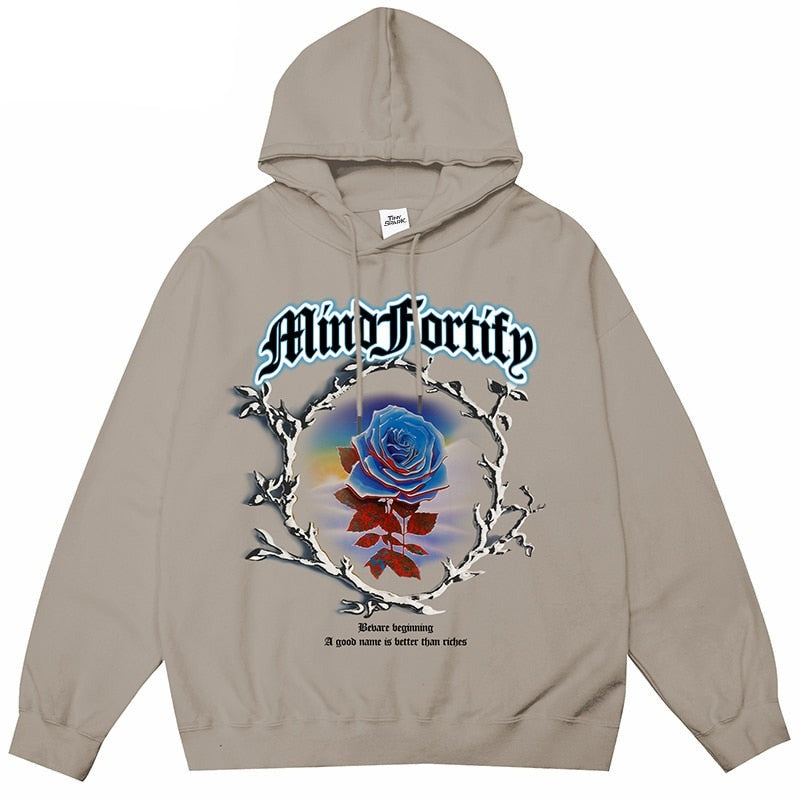 "Fallen Red Rose" Unisex Men Women Streetwear Graphic Hoodie