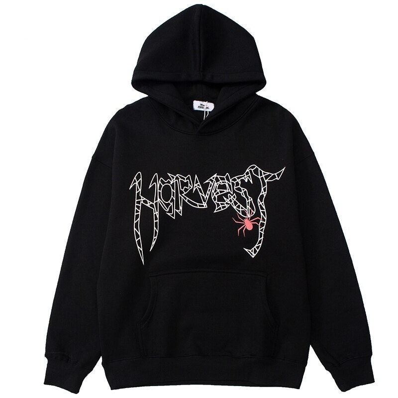 "Spider Web" Graphic Unisex Streetwear Vintage Women Men Y2K Hoodie