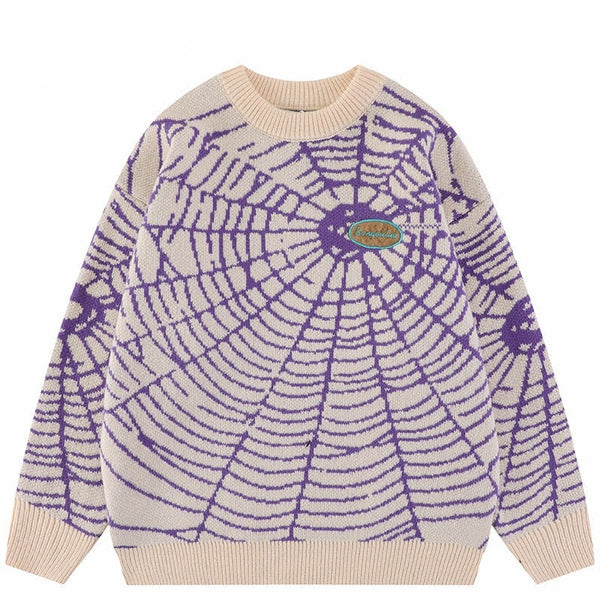 "Spider Web" Graphic Unisex Streetwear Vintage Women Men Y2K Sweater