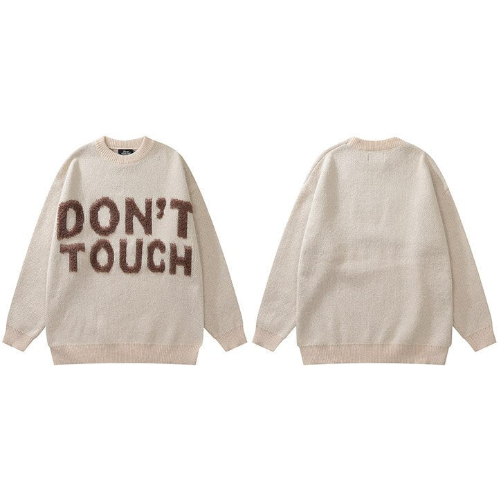 "Don't Touch" Unisex Men Women Streetwear Graphic Sweater