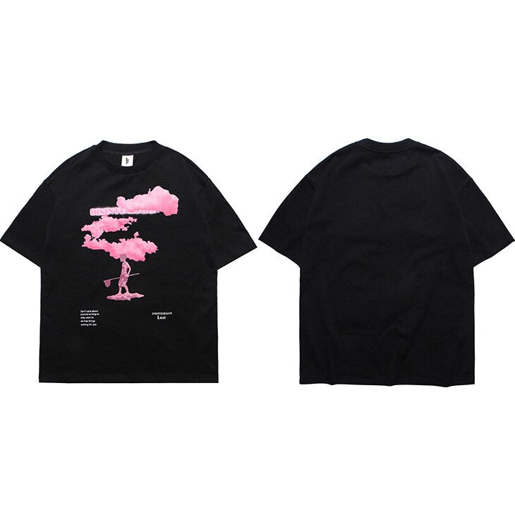 "Red Smoke" Graphic Unisex Streetwear Vintage Women Men Y2K T-Shirt