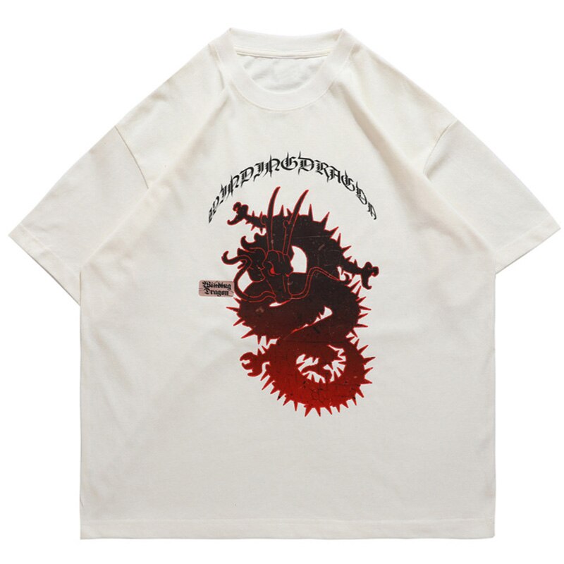 "Red Dragon" Graphic Unisex Streetwear Vintage Women Men Y2K T-Shirt