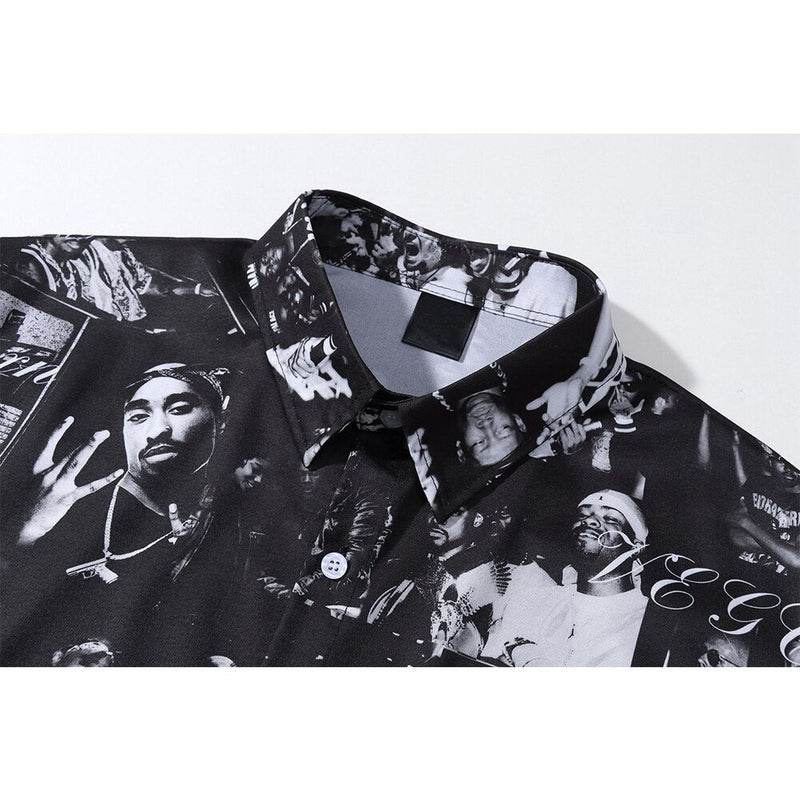 "Many Looks" Graphic Unisex Streetwear Vintage Women Men Y2K Button Shirt