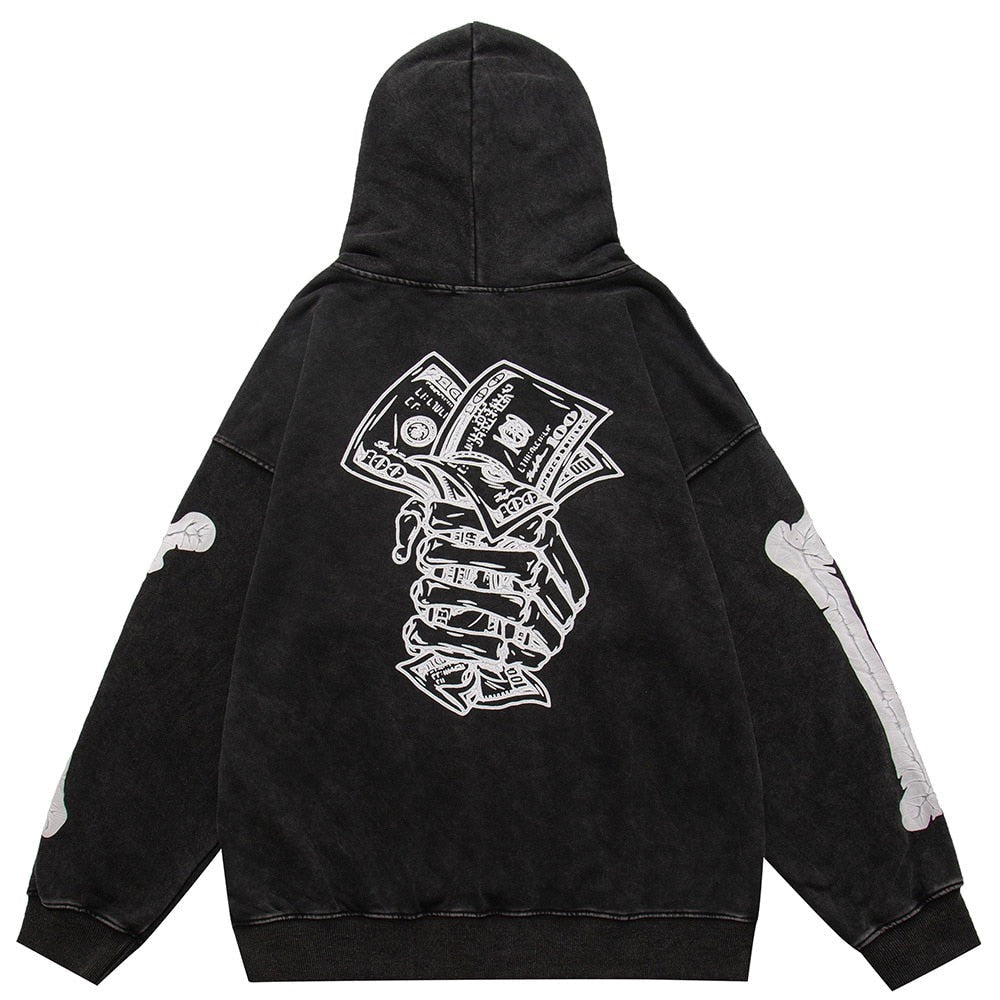 "Dollar Bags" Graphic Unisex Streetwear Vintage Women Men Y2K Hoodie