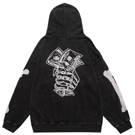 "Dollar Bags" Graphic Unisex Streetwear Vintage Women Men Y2K Hoodie