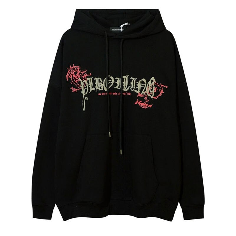 "Red Stone" Graphic Unisex Streetwear Vintage Women Men Y2K Hoodie