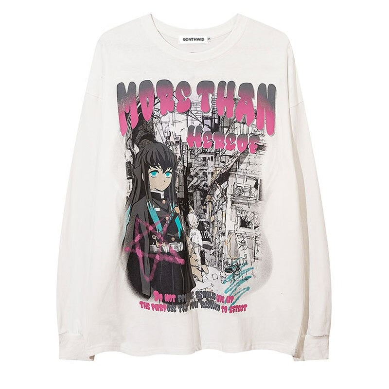 "Standing Still" Graphic Unisex Streetwear Vintage Women Men Y2K Sweatshirt